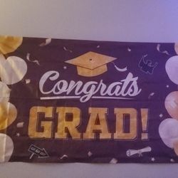 Purple And Gold Graduation Decoration And Thank You Cards