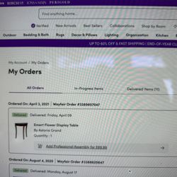 Wood Half Round Accent Table, Brown Finish – Like New