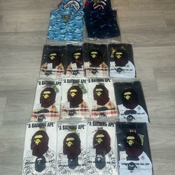Bape Shirts/Zip Ups