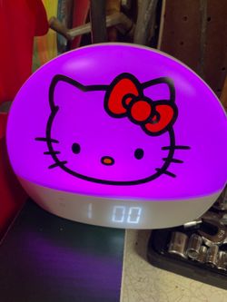 Hello Kitty Sunrise Alarm Clock - Multicolor Lights, USB Charging, LED Display, and Snooze Function