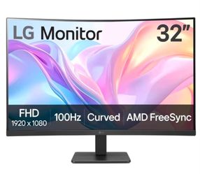LG 32MR50C-B Curved Monitor 32-Inch FHD 100Hz AMD FreeSync OnScreen Control Dynamic Action Sync Black Stabilizer Tilt Stand (HDMI) - Black