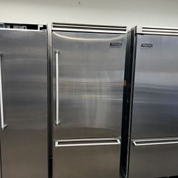 Viking 36”Wide Built In Bottom Freezer Refrigerator Stainless Steel 
