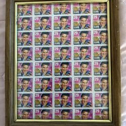 Elvis Stamps Sheet and Frame