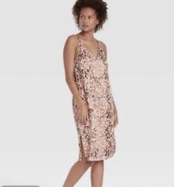 NWT Stars Above Satin Leopard Print Nightgown 