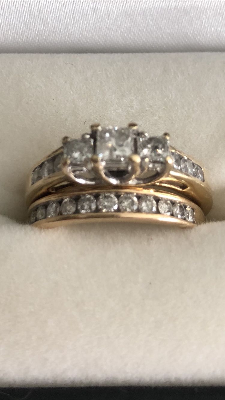 Diamond Ring with Wedding band Set