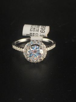 14k white gold monzonite ring