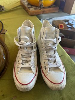 These white Converse Chuck Taylor All Star high-top sneakers