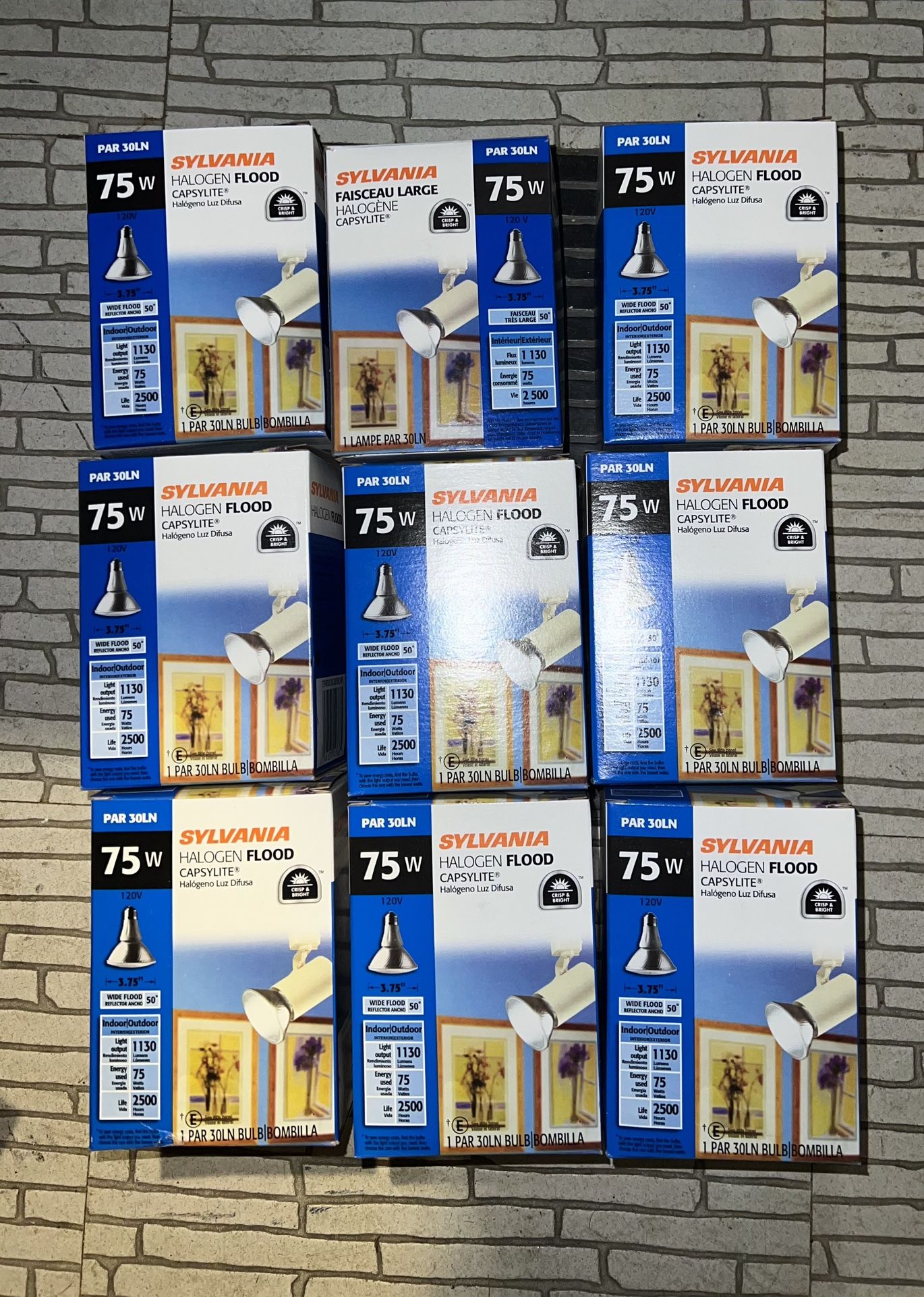 9 SYLVANIA 75W PAR 30 LN Halogen Light  Bulbs