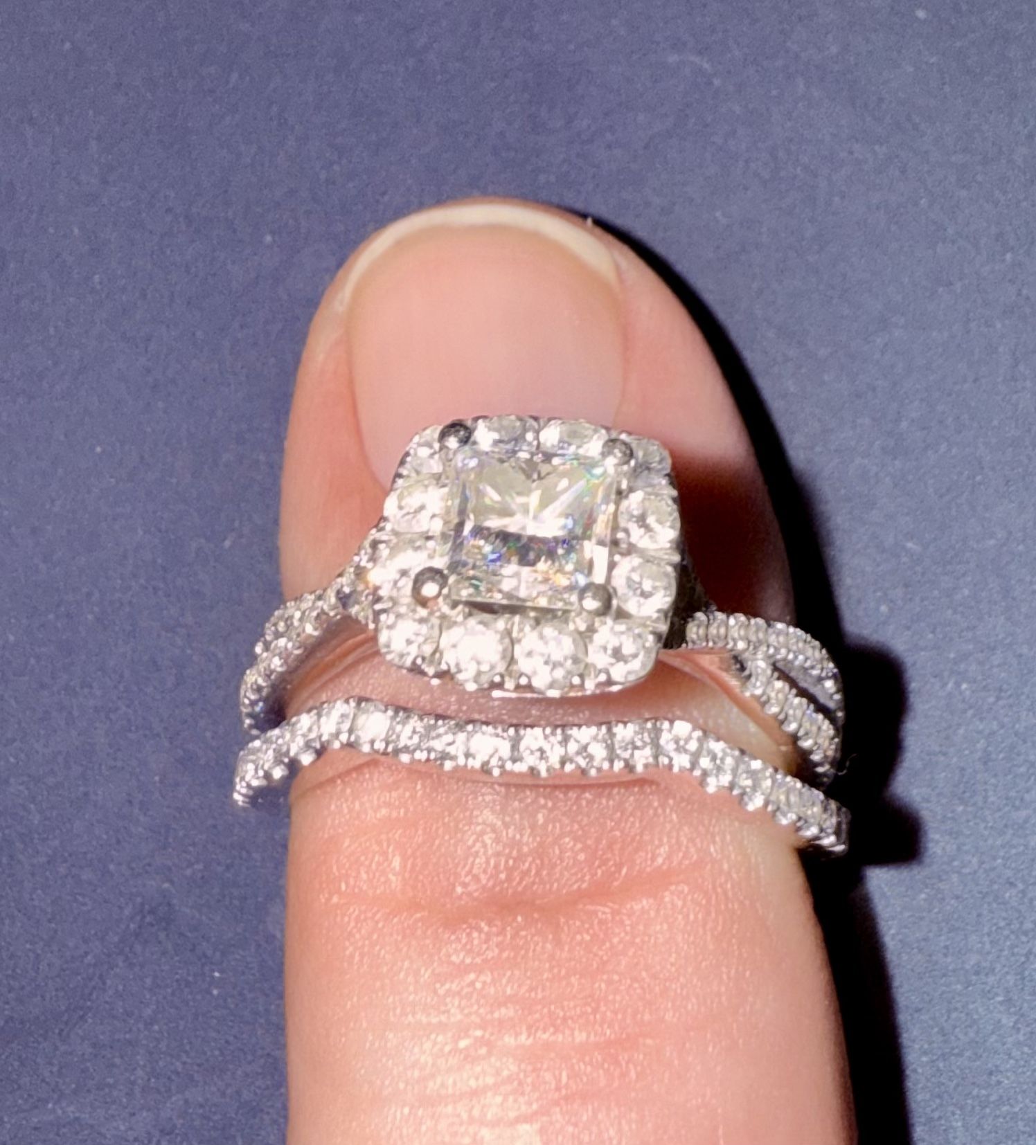 Beautiful Princess Cut Bridal Set