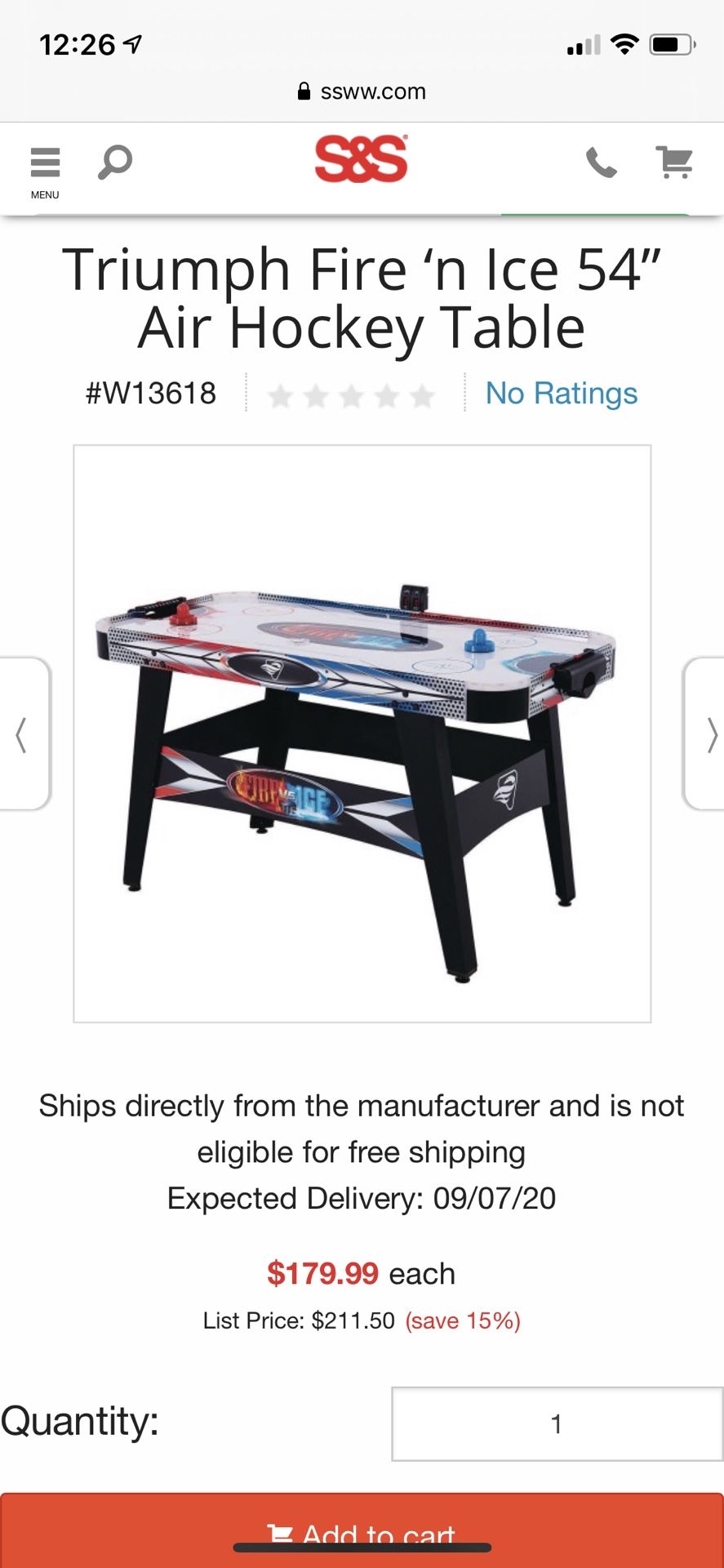 Air hockey table