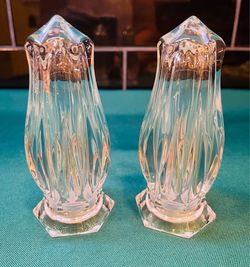 Vintage Mikasa Crystal Icicles salt and pepper shakers set