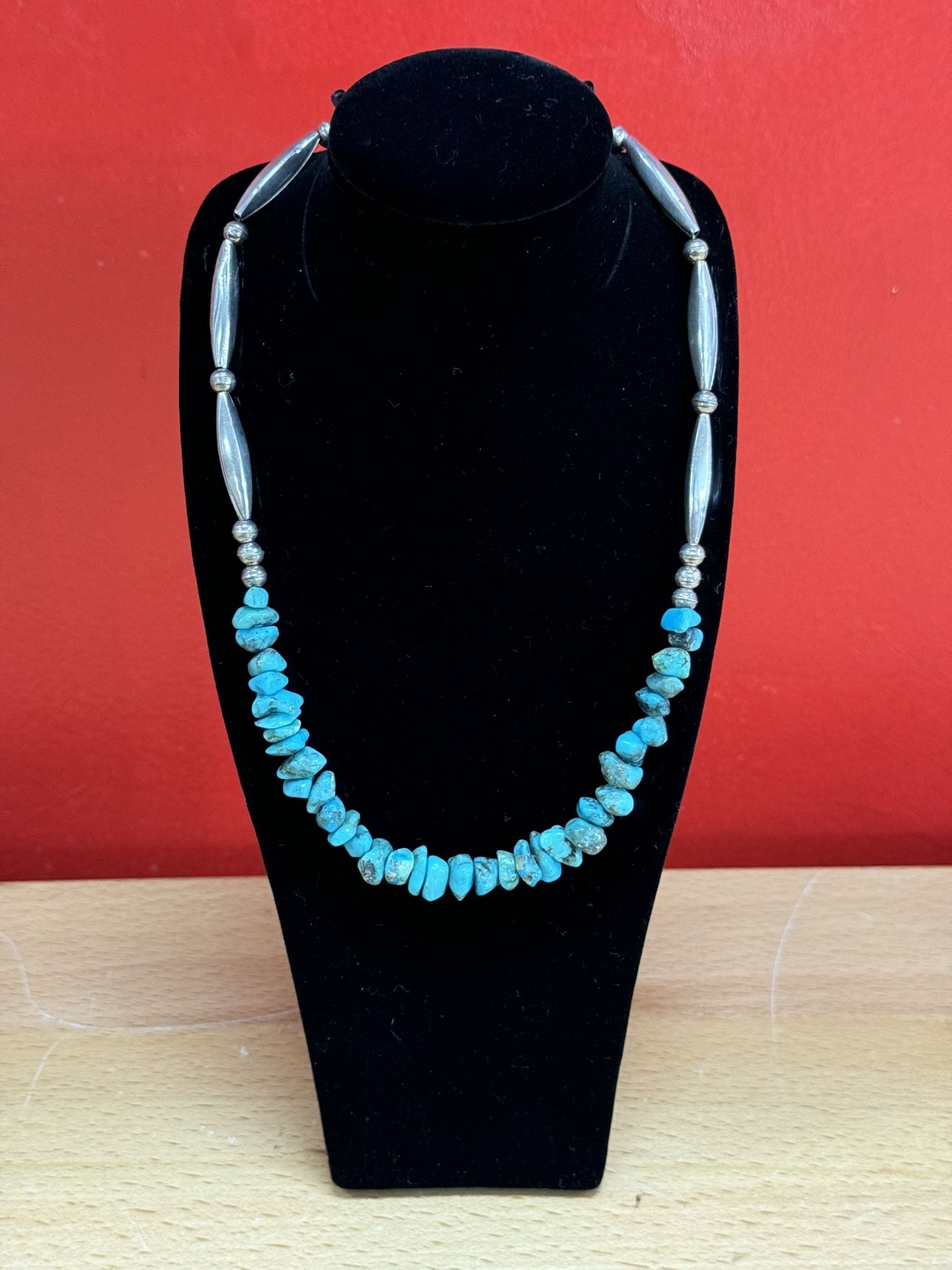 Sterling Silver Necklace With Turquoise
