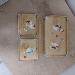 Vintage Bar Serving Trays 