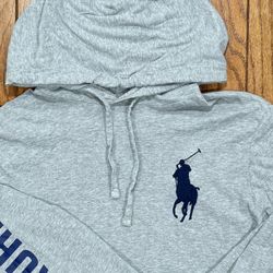 🐴 Mens LARGE Ralph Lauren Pony POLO Jeans Long Sleeve Thermal Crew Vintage Sweater Shirt Hoodie