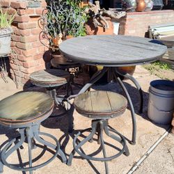Freeee!! Table And Four Stools Spin For Height Need Restore Resurface DIY Project