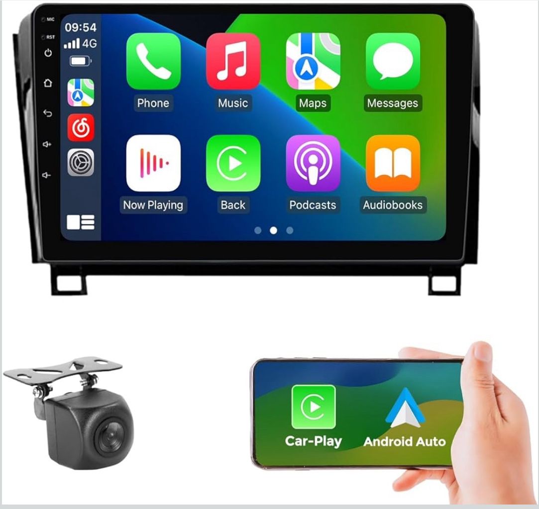 Android 13 4+32GB 8 Core Car Radio for Toyota Tundra 2007-2013 & Toyota Sequoia 2008-2019 Stereo, 10.1" QLED Touch Screen Upgrade Dash Kit with Carpla