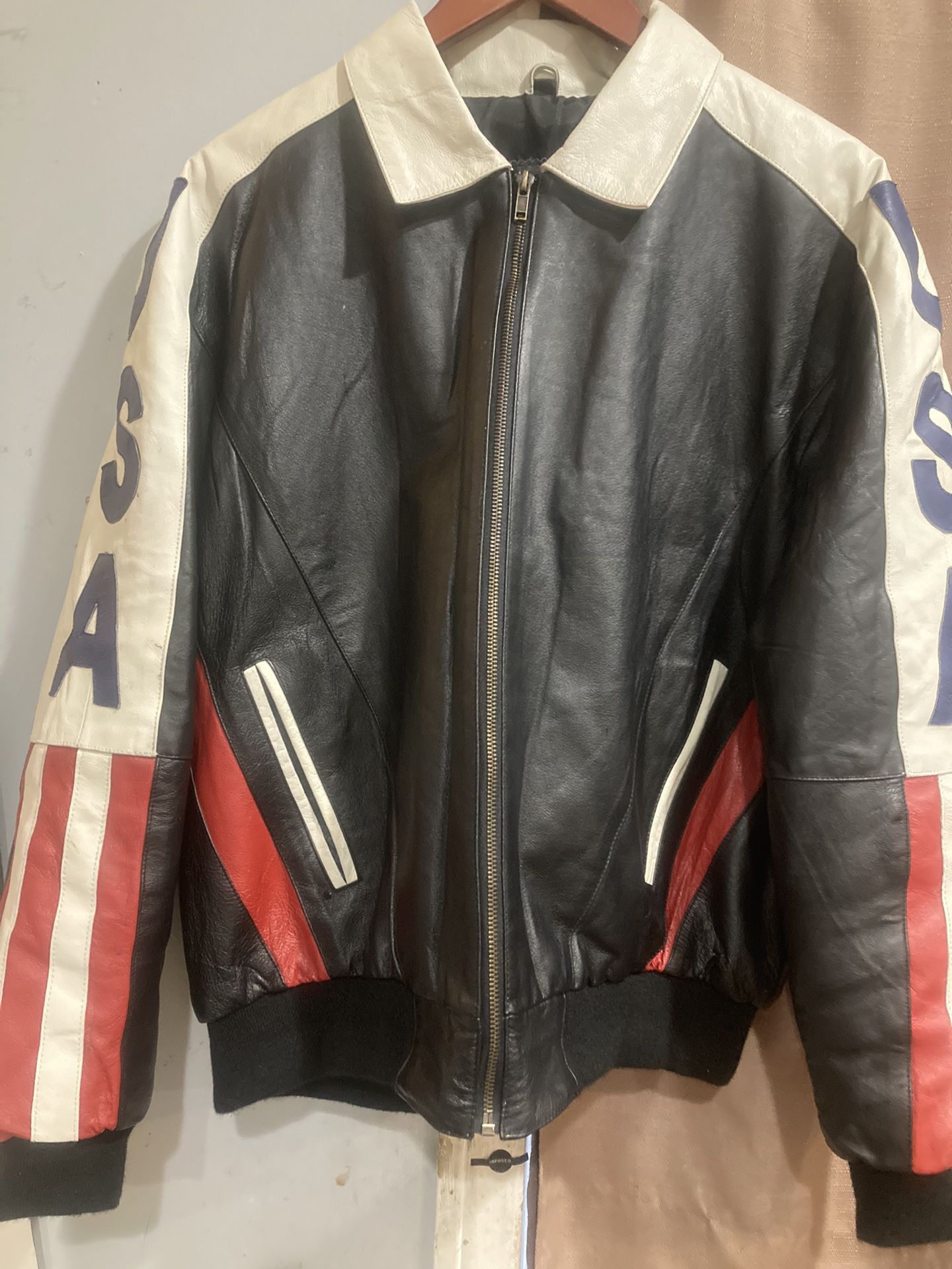 USA Leather Jacket slightly used mint condition 