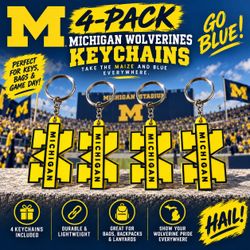 Michigan Wolverines Keychains 4-Pack