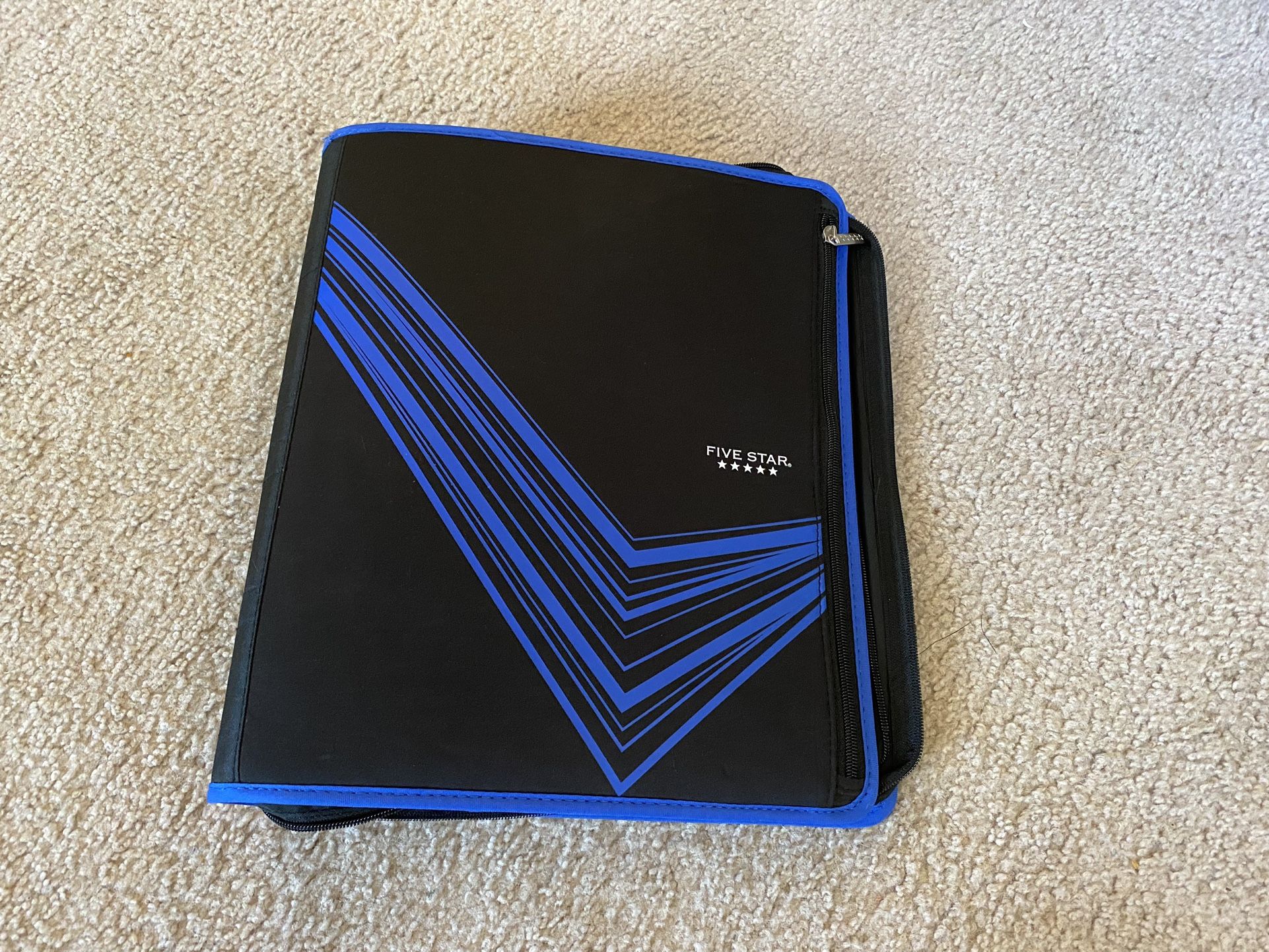 Five Star Zipper Binder, 2 Inch 3 Ring Binder, Xpanz, Blue Lines