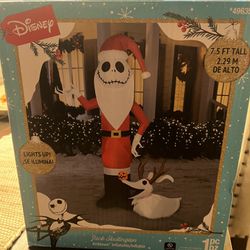 7.5’ Disney Nightmare Before Christmas Santa Jack Skellington Zero Inflatable