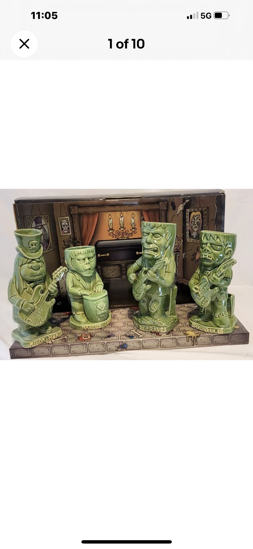 Fender Presents Rigor Morty and the Dirt Nappers Tiki Mug Set mfg. by Tiki Farm