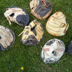 BASEBALL CATCHERS GLOVE GLOVES GAME USED BROKEN IN!