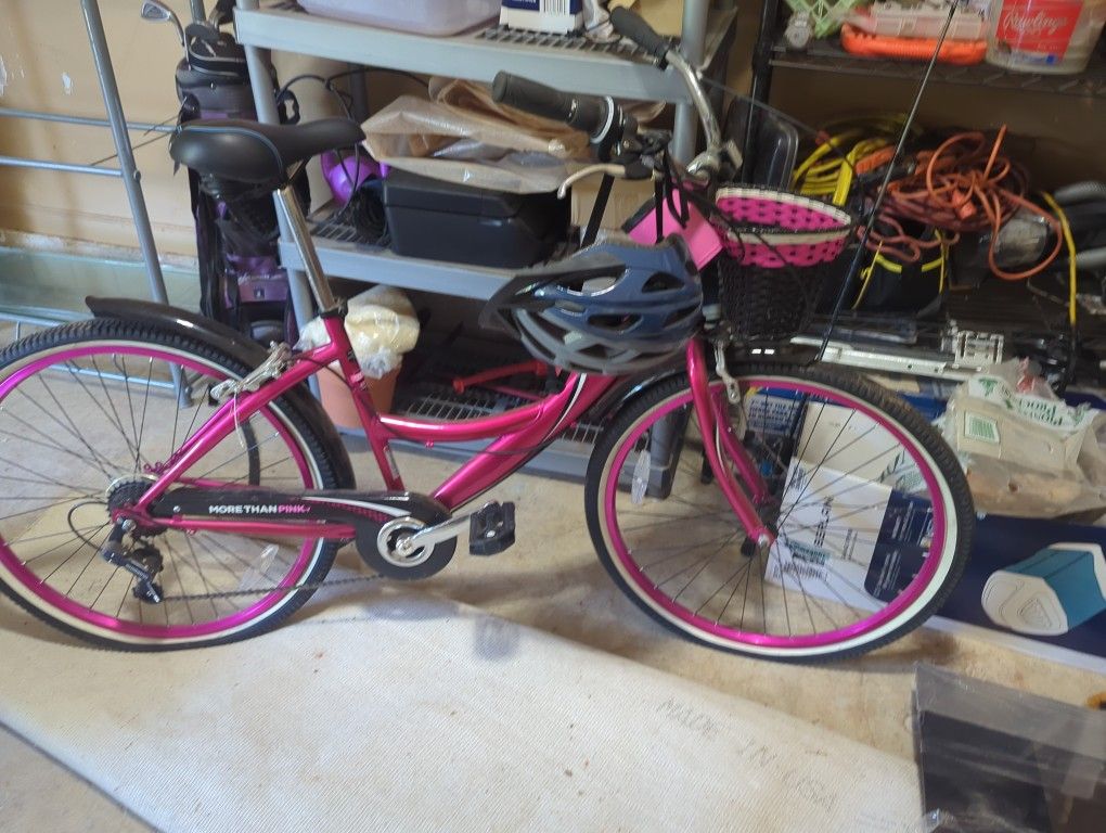 Woman Pink Bike 