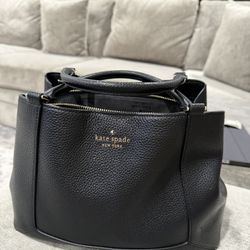 Kate Spade Leather Medium Satchel Bag Black