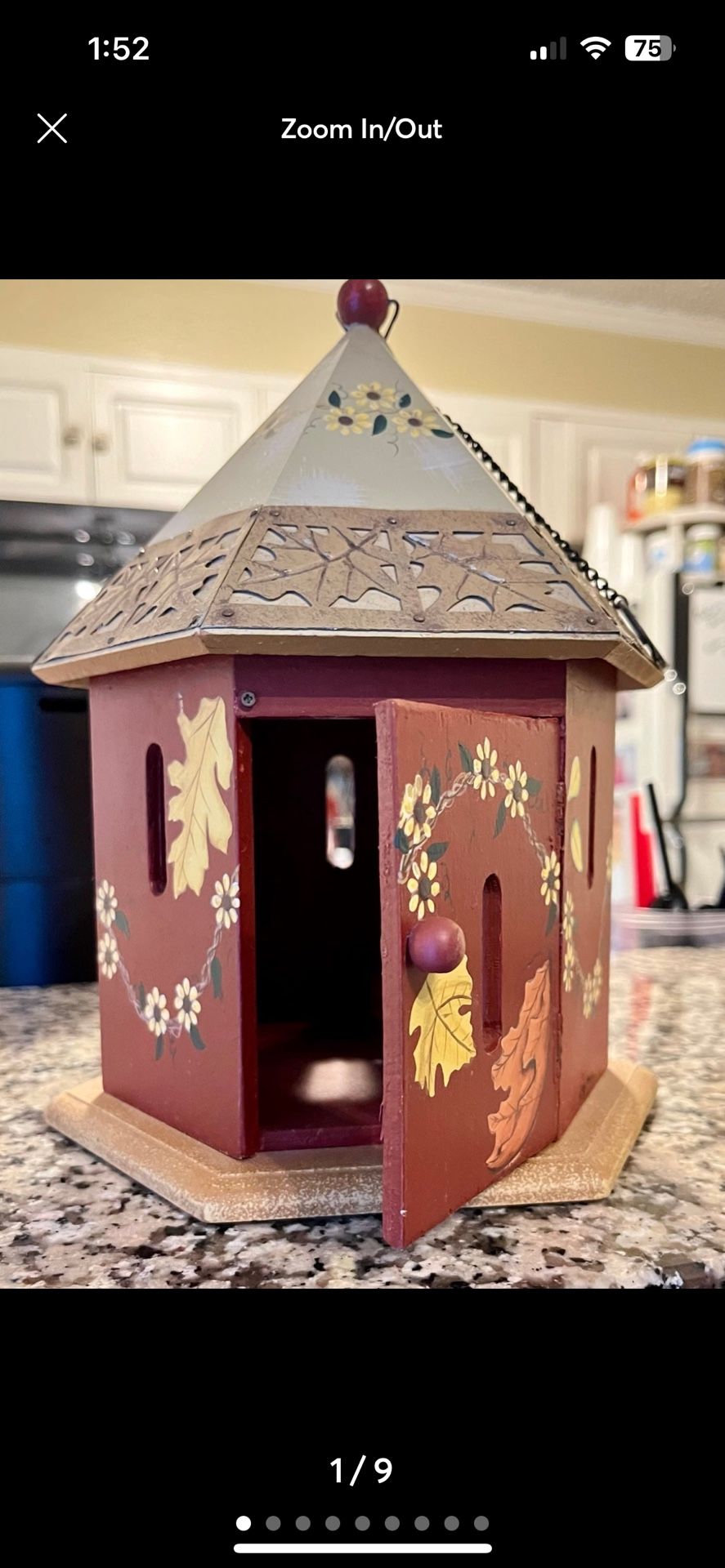 Vintage Hand Painted Wooden House