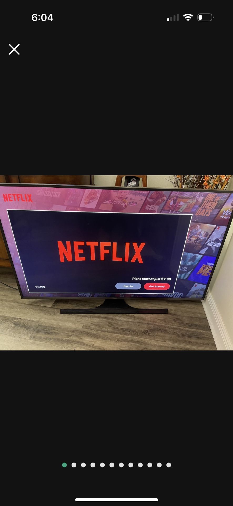 65 Inch Samsung TV with Remote