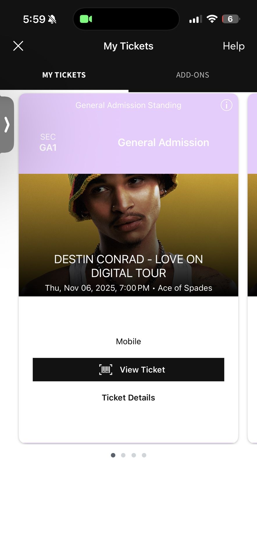 Concert Tickets For 11/06