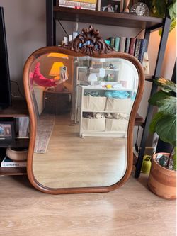 Vintage Carved Wood Mirror
