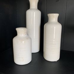 3 Farmhouse Vases 