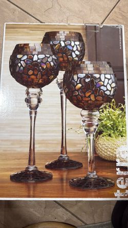 Terra set of three mosaic decoration cups