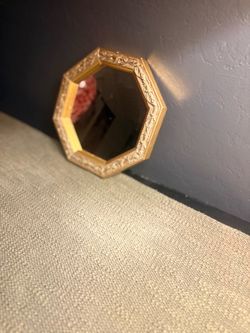 Small Octagonal Gold Ornate Wall Mirror
