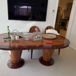 Wood Oval Table With 8 Chairs