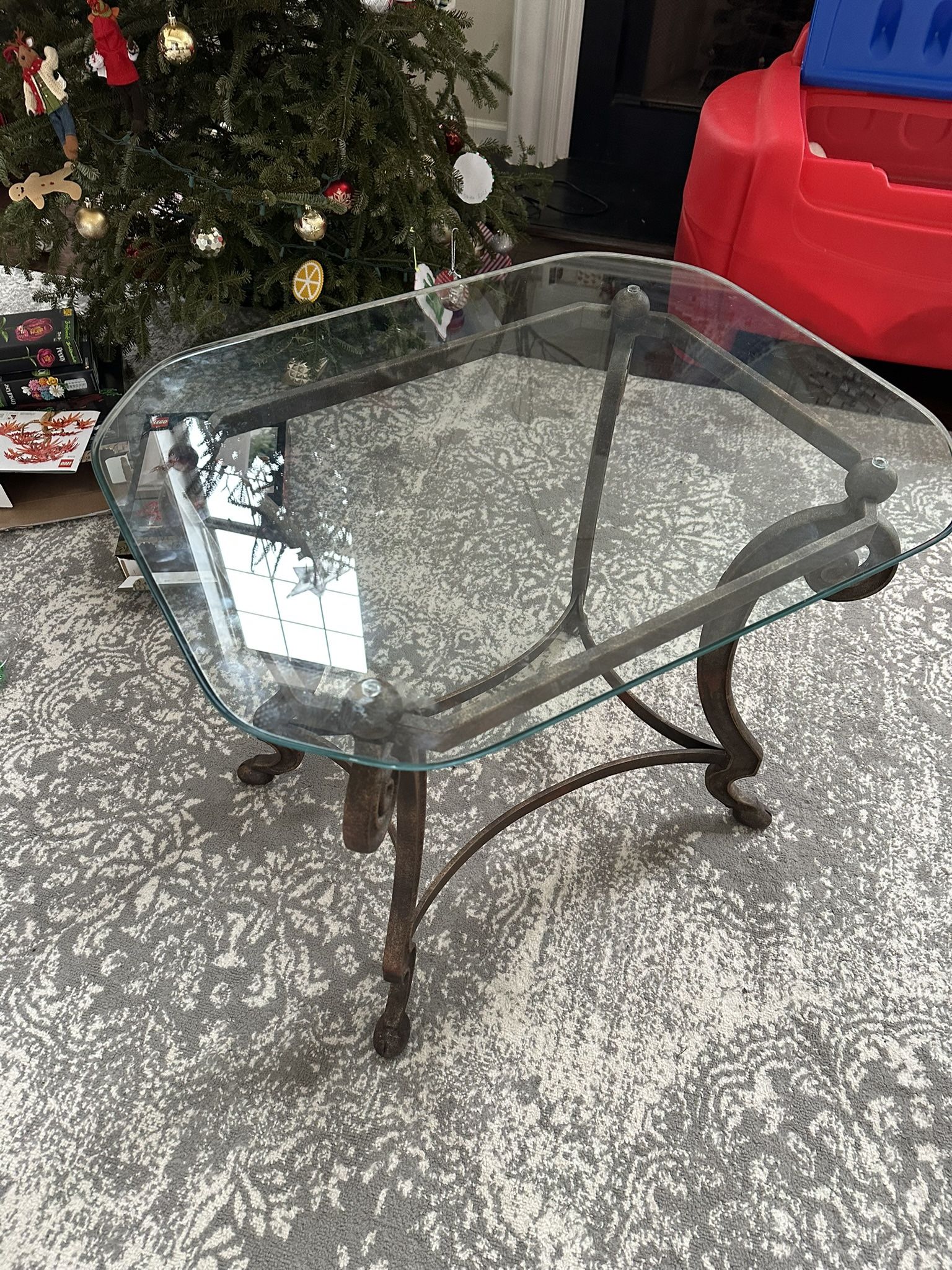 Glass side coffee table