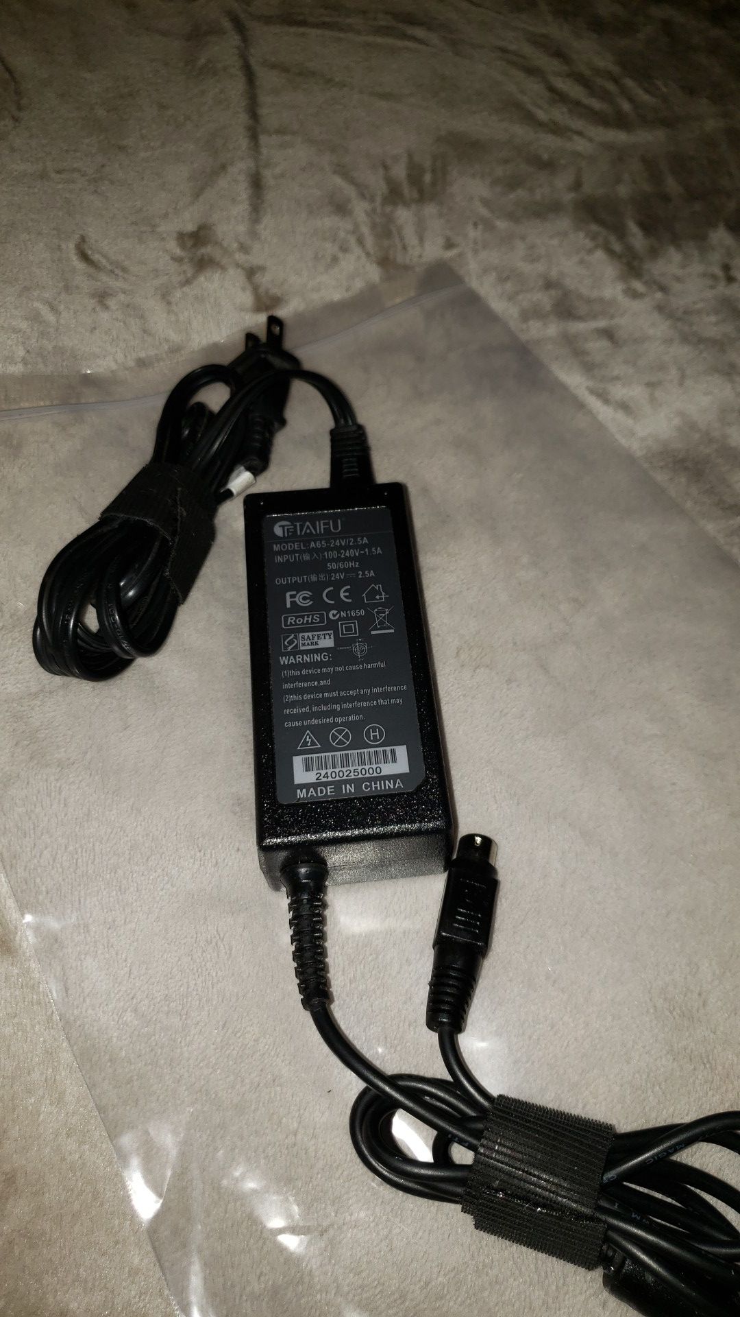 TAIFU A65-24V/2.5A AC Adapter and Power Supply Cable
