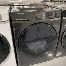 Samsung Black Stainless Steel 7.5 Cu. Ft. Smart Electric Dryer With Steam Sanitize 