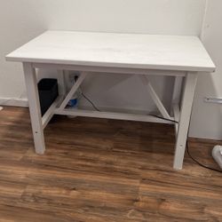 A white all wood desk