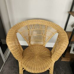 Boho Wicker Chair With Cushion