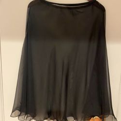 Midi Shiffon Black Clear Skirt Size S/M Event Fashion evening
