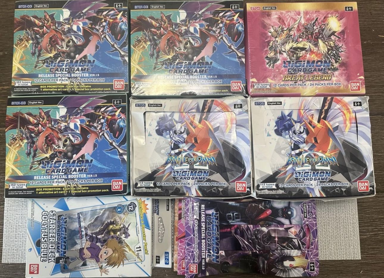 Lot of Digimon Trading Card Game Versions 1.0 & 1.5