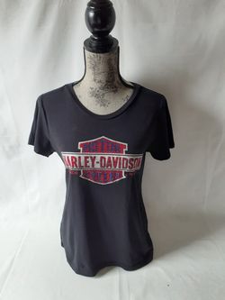 Harley Davidson women's short sleeve embellished logo short sleeve top size S