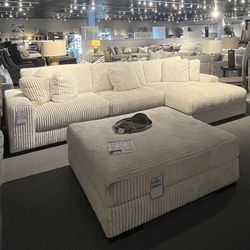 Beige 3PC Chaise Sectional Couch