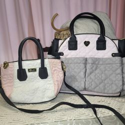 Betsy Johnson Quilted Diaper BAG & Matching Mom Purse