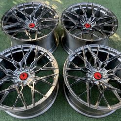 RARE $10k Set 21” VORSTEINER MONOBLOCK FORGED WHEELS 5x120 TESLA S X PLAID