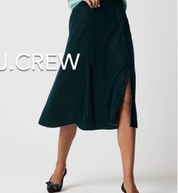 🍁(NEW) (1 AVAILABLE) WOMEN’S J.CREW FACTORY VELVET PULL ON MIDI SKIRT - SIZE: XL (EXTRA LARGE) (MSRP: $128)🍁