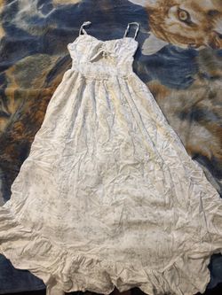 White Floral Maxi Dress with Smocked Waist