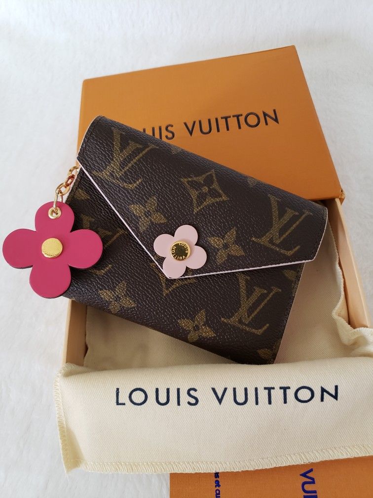 Designer Monogram Small Flap Wallet with Flower